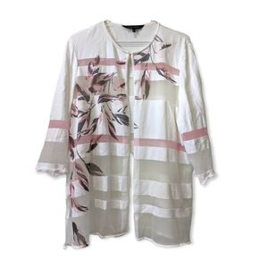 MING WANG Stripe See through Cardigan Large